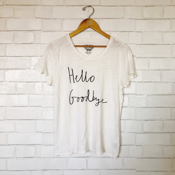 J. Crew Tops - J.Crew Hugo Guinness Linen Hello Goodbye Tee